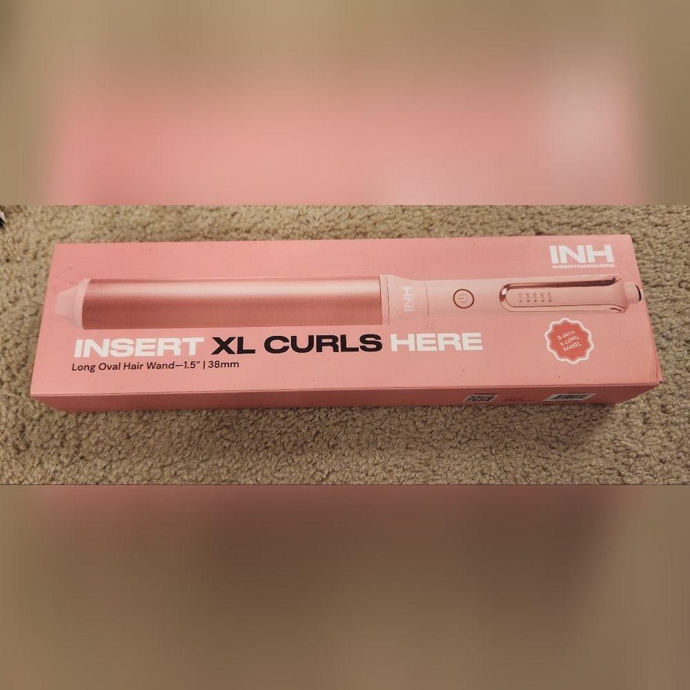 INH Insert XL Curls Here Xtra Long Oval Curling Wand 1.5" 8-Inch Open Box